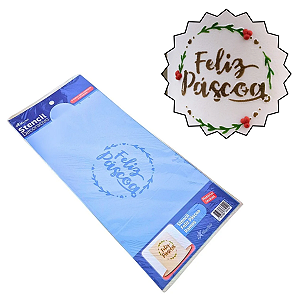 Stencil Feliz Páscoa Ramos 38x17,5cm Blue Star