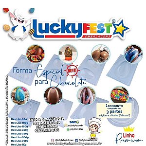 FORMA ESPECIAL CHOCOLATE PÁSCOA C/ 3 PARTES LUCKY FEST