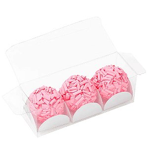10 CAIXAS CRISTAL ACETATO P/ 03 DOCES 4X11,5X4CM C1188 IDEIA