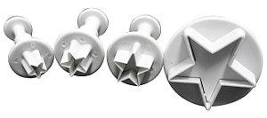 EJETOR ESTRELAS P/ PASTA AMERICANA E DOCES 4 PÇS- PRIME CHEF