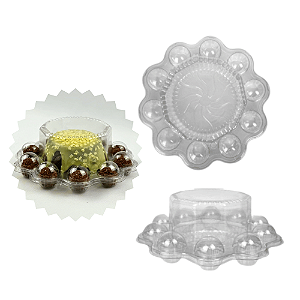 03 Embalagem Mini Festa Cristal 10 Doces Confeitaria Flip 0795