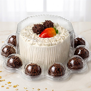 3 Embalagem Mini Festa Bento Cake Para 10 Doces Cristal Tampa Alta Aniversário Doces Festa Flip