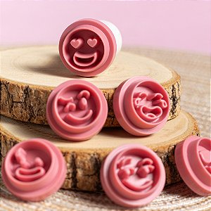 Kit Carimbos Emoções Para Doces E Brigadeiros Rosa Bebê 2cm Blue Star