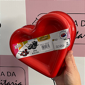 FORMA DEC BALL CORAÇÃO MÉDIA 20X4,5X18 VERMELHO DONA LELLA