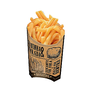 50 Caixas Para Batata Frita Kraft Frases 12X4X13CM FestColor