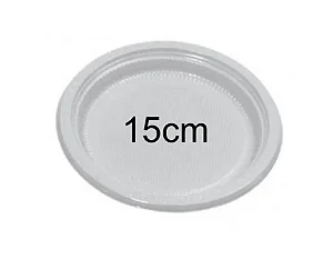 PRATO 15cm BRANCO PCT C/10 UN. - PLASTIK