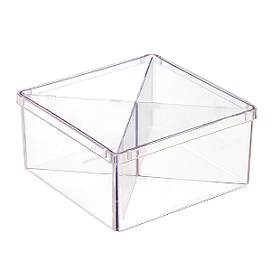 CAIXA ACRÍLICA C/ DIVISÓRIA 12X12X6 TRANSPARENTE OLDANI