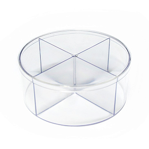 CAIXA REDONDA COM DIVISÓRIA 12X12X5 TRANSPARENTE OLDANI