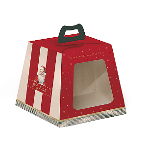 CAIXA PANETONE CHARM NATALINO 19x19x16,5 500G C/10 UN CROMUS