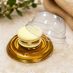 10 Mini Cake Box Redonda Ouro Embalagem Lembrancinhas Pão De Mel Donuts Cupcake Bolo Aniversário Festa Flip