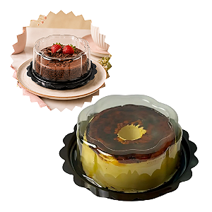 05 Embalagens Margarida Preto 240ml Sobremesas Bolos Pudim Tortas Flip 0949