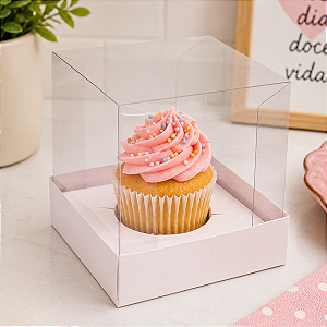 10 Caixas Branca Para 1 Cupcake Com Tampa Acetato Essencial Com Berço Lembrancinhas Embalagem Festa C5039 Ideia