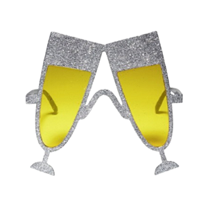 ÓCULOS TAÇAS BRINDE GLITTER PRATA C/1 UN