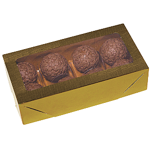 CAIXA LAMINADA C/ VISOR (08 DOCES) OURO C4670 - PCT C/ 10 UNIDADES