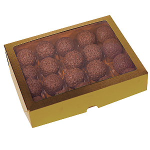 CAIXA LAMINADA C/ VISOR (20 DOCES) OURO C4676 - PCT C/ 10 UNIDADES