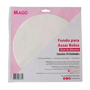 FUNDO PARA ASSAR BOLOS 20CM 10UN MAGO