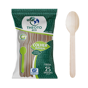COLHER REFEICAO DE MADEIRA PCT C/ 25 UN THEOTO