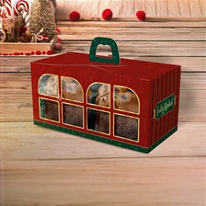 CAIXA 02 MINI PANETONE C/ VISOR E ALCA NOEL PCT C/ 10 UN C5707 IDEIA