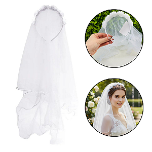 TIARA VEU DE NOIVA BRANCO C/1 UN CROMUS