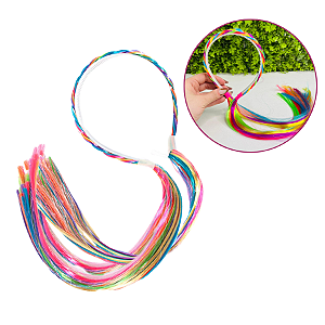 TIARA TRANÇA C/MECHAS MULTICORES C/1 UN CROMUS