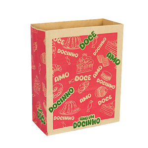 SACO DE PAPEL P 28X18X9 AMO DOCE FOOD SERVICE PCT C/ 50 FESTCOLOR