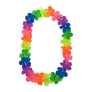 COLAR HAVAIANO NEON COLORIDO C/1 UN CARNAVAL CROMUS