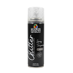 SPRAY GLITTER PARA CABELO 85G/135 ML C/ 1UN PRATA PONTO DAS FESTAS