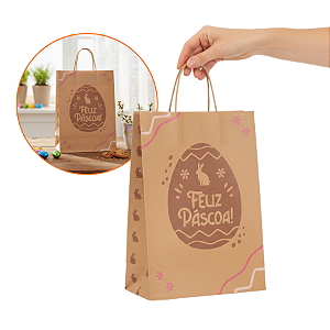 SACOLA ECO (PP) PASCOA FELIZ - PCT C/ 10 UNIDADES C4709 IDEIA