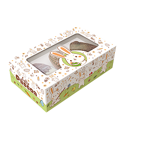 CAIXA GAVETA P/ 3 MINI OVOS 50G OU CENOURA DE CHOCOLATE - PASCOA COLORIR - PCT C/ 10 UNIDADES  C5917