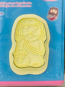 Cortador c/ Carimbo Páscoa BlueStar - Jesus e Ovelhinha