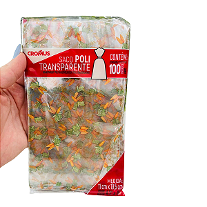 Saco Transparente Páscoa Cenourinha 11x19,5cm c/100un Cromus