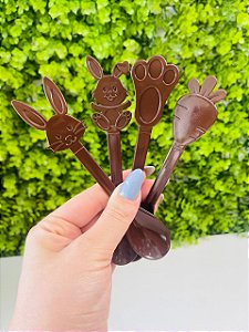 12 Colheres De Páscoa Marrom Páscoa Festplastik