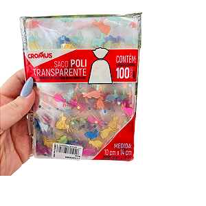 Saco Transparente Páscoa Coelhinho Colorido Bliss 10X14cm Cromus