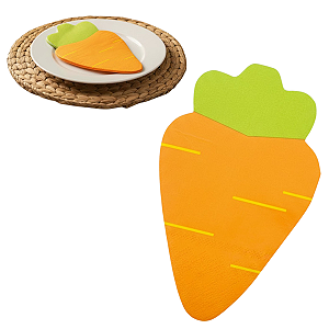 20 Guardanapos Estampado 33cm Cenoura Páscoa