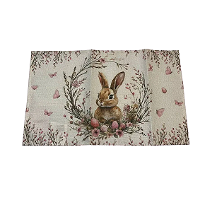 Jogo C/4 Peças Lugar Americano Coelho Guirl Bege 48cm (Roupa de Mesa) Cromus 1094733