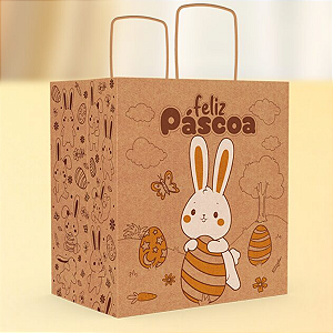 10 Sacolas Eco M Páscoa Colorir C5904 Ideia