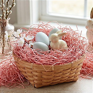 Palha Fina De Madeira Rosa 50g Páscoa Decoração 17000012 Cromus