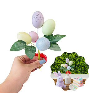 Pick Galho Com Ovos Colorido 25cm C/1un Cromus