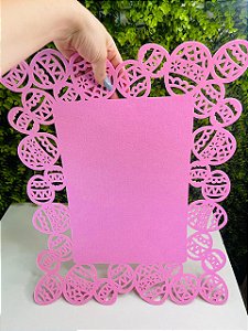 Lugar Americano Tapete Com Borda De Ovo Rosa Páscoa 50x40cm 1025036 Cromus