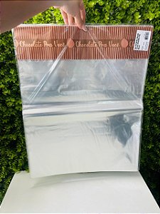 Saco Poli Barrado Chocolate Pra Voce 45cmx58cm 25pc Marrom