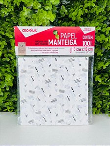 100 Folhas Papel Manteiga Feito Com Amor 15x15 Cromus 12100181