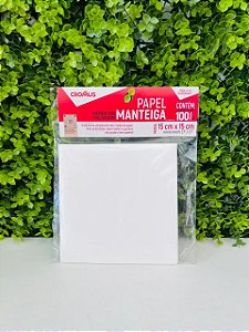 Papel Manteiga Branco 15x15cm C/100un Cromus 12100204