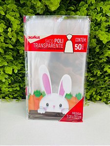 Saco Transparente 11x19,5 Coelho Adoleta Pacote C/50un Cromus 11300468