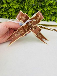 Laço Pronto Produto Artesanal Marrom 30mm Pct c/10un Cromus 18400176