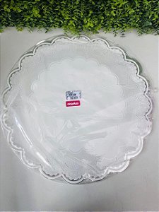 Poli Redondo Bordado Inglês Branco 48cm PT C/50un Cromus 703203