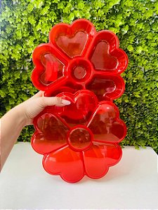 Fondue Box Flor De Corações (PETISQUEIRA) Vermelho Translúcido - BlueStar