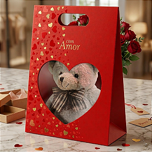 10 Maletas Com Visor Coração Amor Clássico Dia Das Mães Namorados Perfume Pelúcia C5961 Ideia