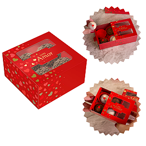 10 Caixas Para 4 Doces Gaveta Com Visor Amor Clássico Dia Dos Namorados Mães C5951 Ideia