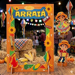 Kit Moldura Painel Para Foto E 2 Caipirinhas Nosso Arraiá Cenário Festa Junina C6030 Ideia