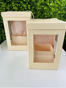 Caixa Alta Com Visor Acrílico Kraft G 25x16x16cm Cromus 39001696